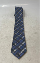 Load image into Gallery viewer, Van Heusen Studio Mens Blue Plaid Silk Keeper Loop Adjustable Pointed Tie
