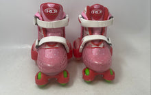 Load image into Gallery viewer, Roller Derby Girls Pink &amp; Red Strawberry Shortcake Roller Skates Size Youth 11-2

