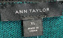 Load image into Gallery viewer, Ann Taylor Womens Green &amp; Black Floral Short Sleeve Pullover Sweater Size XL
