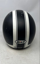 Load image into Gallery viewer, Bilt Unisex White Black Striped Adjustable Open Face Motorcycle Helmet Size XS
