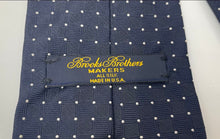 Load image into Gallery viewer, Brooks Brothers Mens Blue White Printed Adjustable Long Designer Tie
