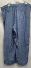 Load image into Gallery viewer, Charter Club Womens Blue Linen Wide-Leg Drawstring Trouser Pants Size XXL
