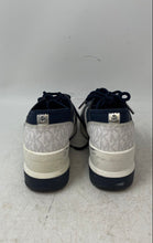 Load image into Gallery viewer, Michael Kors Womens Liv Trainer Blue White Monogram Lace-Up Sneaker Shoes Sz 7.5
