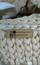 Load image into Gallery viewer, Beige Crochet Hooded Decorative Bow Moses Baby Carrying Basket
