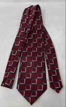 Load image into Gallery viewer, Giorgio Armani Mens Red &amp; Multicolor Geometric Silk Adjustable Designer Tie
