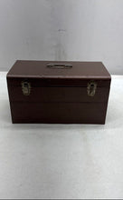 Load image into Gallery viewer, Vintage Ambassador Brown Metal Industrial Machinist Film Reel Storage Box
