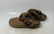 Load image into Gallery viewer, UGG Womens Coquette Brown Leopard Suede Sheepskin Trim Slip-On Slippers EUR 39
