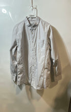 Load image into Gallery viewer, Calvin Klein Mens Gray White Cotton Long Sleeve Slim Fit Button-Up Shirt Size L
