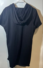 Load image into Gallery viewer, Michael Kors Womens Black Short Sleeve Drawstrings Hoodie Dress Size Large
