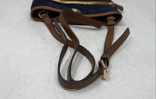 Load image into Gallery viewer, Michael Kors Womens Blue Brown Outer Pockets Adjustable Strap Crossbody Bag
