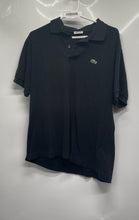 Load image into Gallery viewer, Lacoste Mens Black Cotton Short Sleeve Collared Regular Fit Polo Shirt Size 6
