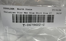 Load image into Gallery viewer, Authentic Christian Dior Mens Blue Cotton Long Sleeve Dress Shirt Size 17 36/37

