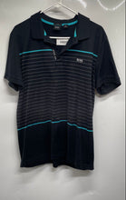 Load image into Gallery viewer, Hugo Boss Mens Black Striped Slim Fit Short Sleeve Golf Polo Shirt Size XL
