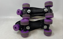 Load image into Gallery viewer, Skate Gear Unisex White Purple Leather Lace-Up Quad Roller Skates Size 7
