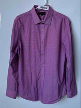 Load image into Gallery viewer, Banana Republic Mens Purple Collared Long Sleeve Dress Shirt Size M
