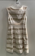 Load image into Gallery viewer, Vince Camuto Womens Beige Gold Sleeveless Back Zip Sheath Dress Size 2

