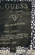 Load image into Gallery viewer, Guess Womens Blue White Printed Long Sleeve Button-Up Shirt Size Small
