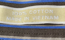 Load image into Gallery viewer, Michael Kors Mens Brown Striped Cotton Long Sleeve Collared Dress Shirt Sz 16.5
