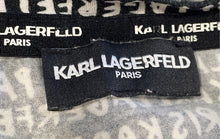 Load image into Gallery viewer, Karl Lagerfeld Womens Black White Signature Print Short Sleeve Crew Neck T-Shirt
