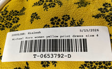 Load image into Gallery viewer, Michael Kors Womens Yellow Floral Print Short Sleeve A-Line Dress Size 4
