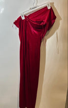 Load image into Gallery viewer, Zara Womens Red Back-Zip Sleeveless One-Shoulder Maxi Dress Size Small
