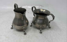 Load image into Gallery viewer, Lot Of 2 Pcs Williamsburg Stieff Pewter Home &amp; Kitchen Cream And Sugar Set
