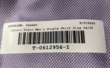 Load image into Gallery viewer, Calvin Klein Mens Purple Collared Long Sleeve Dress Shirt Size 34/35
