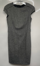 Load image into Gallery viewer, Zara Womens Gray Heather Short Cap Sleeve Round Neck Back Zip Shift Dress Size S
