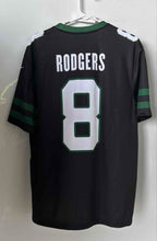 Load image into Gallery viewer, Nike Mens Black And Green New York Jets Aaron Rodgers #8 NFL Jersey Size L
