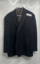 Load image into Gallery viewer, Mens Black Long Sleeve Notch Collar Pockets Formal 2-Button Blazer Size 48R
