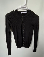 Load image into Gallery viewer, Zara Womens Black Long Sleeve Knitted Button-Front Cardigan Sweater Size XS
