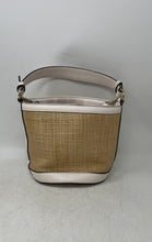 Load image into Gallery viewer, Kelly &amp; Katie Womens Beige White Detachable Strap Lined Top Handle Bag
