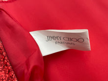 Load image into Gallery viewer, Jimmy Choo Parfums Womens Red Glitter Chain Strap Flap Over Lined Crossbody Bag
