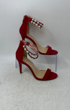 Load image into Gallery viewer, Jessica Simpson Womens Jalinda Red Brown Leather Ankle Strap Heels Size 6.5M
