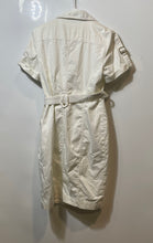 Load image into Gallery viewer, Calvin Klein Womens White Short Sleeve Flap Pockets Collared A-Line Dress Sz 10
