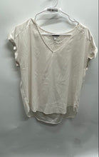 Load image into Gallery viewer, Express Womens White V-Neck Short Sleeve Fitted Gramercy Pullover T-Shirt Size M
