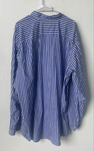 Load image into Gallery viewer, Lacoste Mens Blue Striped Long Sleeve Collared Button-Up Shirt Size 2XLT
