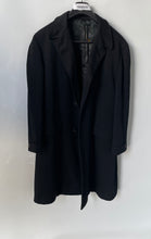 Load image into Gallery viewer, Sigmund's Mens Black Long Sleeve Pockets Notch Collar Overcoat No Size
