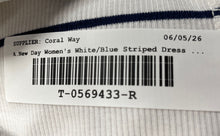 Load image into Gallery viewer, A New Day Womens White Blue Striped Sleeveless Crew Neck Tank Dress Size Large
