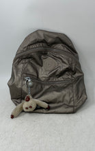 Load image into Gallery viewer, Kipling Womens Silver Beige Metallic Monkey Keychain Adjustable Strap Sling Bag
