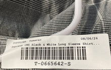 Load image into Gallery viewer, Express 1MX Mens Black &amp; White Plaid Long Sleeve Slim Dress Shirt Size XL

