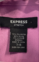 Load image into Gallery viewer, Express Womens Pink Stretch 3/4 Sleeve Collared Button-Up Shirt Size 7/8
