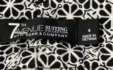 Load image into Gallery viewer, New York &amp; Company 7th Avenue Womens White Black Floral Chino Shorts Size 4
