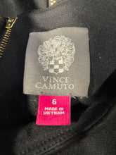 Load image into Gallery viewer, Vince Camuto Womens Black Round Neck Cold-Shoulder Back Zip Shift Dress Size 6
