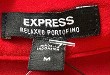 Load image into Gallery viewer, Express Womens Red Long Sleeve Relaxed Portofino Button-Up Shirt Size M
