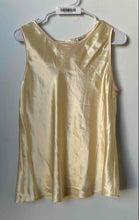 Load image into Gallery viewer, Jones New York Womens Gold Sleeveless Collarless Back Button Tank Top Size L
