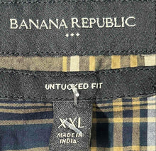 Load image into Gallery viewer, Banana Republic Mens Multicolor Plaid Cotton Untucked Fit Button-Up Shirt Sz 2XL
