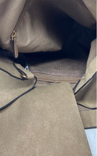 Load image into Gallery viewer, Joan &amp; David Womens Dark Beige Suede Double Handle Shoulder Bag With Tags
