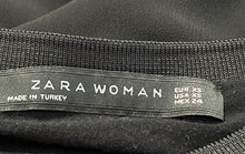 Load image into Gallery viewer, Zara Womens Black Sheer Long Sleeve Boat Neck Pullover Blouse Top Size XS
