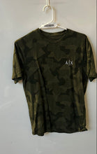 Load image into Gallery viewer, Armani Exchange Mens Green Camouflage Cotton Short Sleeve T-Shirt Size Small
